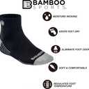 Premium Bamboo Rayon Quarter Crew Socks for Men Moisture Wicking Odor Control Cushioned Sole Breathable Work Socks, Large