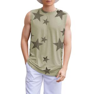 American Trends Mens Tank Tops Beach Summer Sleeveless Tee Shirts Hawaiian Muscle Graphic Tank Tops for Men (XL)