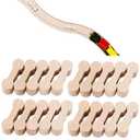 Hanaive 20 Pcs Wooden Dog Bone Track Connector Pack Accessories Wooden Train Track Adapter Connector Pieces Toy Train Set for Teens to Make Wood Railway
