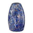 Hand Blown Art Glass Lamp Shade for Lighting Fixture Replacement Oval Glass Shade Height 7.48inch, Fitter 1.65inch, Max Diameter 4.7inch for ceiling pendant lights for kitchen (Blue)