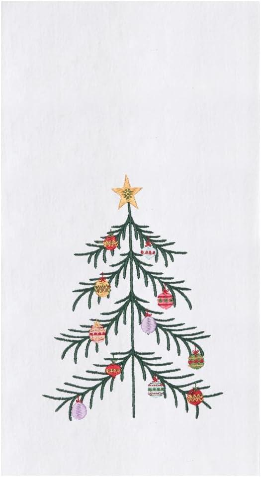 C&F Home Vintage Christmas Tree 100% Cotton Flour Sack Dishtowel Xmas Festive Winter Holidays Home Kitchen Drying Dish Hand Towel Machine Wash Decor Decoration Green