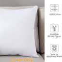 TAOSON Set of 2, 100% Cotton Soft Square Decorative Throw Pillow Protector Covers Sofa Solid Colors Couch Cushion Covers Pillow Cases with Hidden Zipper Only Cover No Insert - White 20 x 20 inch