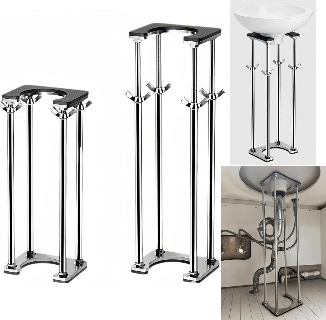 1 Pack Kitchen Undermount Sink Support, Undermount Sink Brackets, Adjustable Support Bar and Sink Repair Kit for Kitchen and Bathroom (Modern 4-Bar Support, 22.05inch - 25.98inch)