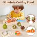 Lehoo Castle Wooden Play Food Sets for Kids Kitchen, Food Toys for Toddlers 1-3, Pretend Food Play Kitchen Accessories, Cutting Fruits Vegetables Cooking Toys Gift for Boys Girls 3 4 5 +, Child-size