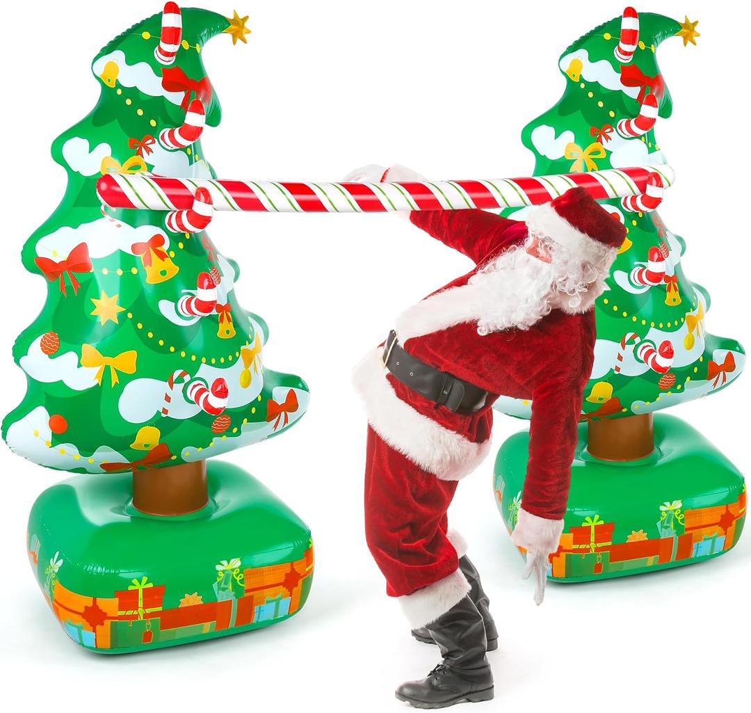 Fovths 71 Inch Large Christmas Inflatable Limbo Party Games for Adults, Christmas Inflatable Party Decorations, Carnival Game for Indoor Outdoor Xmas Holiday Family Party Supplies