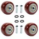 2.5 Inch Caster Wheels Heavy Duty Lockable Bearing Plate 4 PCS Shelf Replacement for Platform Trucks Cart Furniture Workbench up to 220LBS/100KG