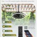 Fanbulous Outdoor Ceiling Fans with Light for Patios, 20" Weatherproof Plug in Ceiling Fan, Gazebo Fan Remote&APP Control, 3CCT Dimmable,Caged Ceiling Fan with Hanging Hook for Porch, Pergola,Canopy