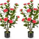 3ft 2-Pack Artificial Camellia Trees
