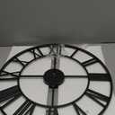 20inch/50cm Large Round Wall Clock for Living Room Decor Modern Battery Operated Silent Non Ticking Big Black Clocks for Home Farmhouse Office Cafe Decoration(Iron Roman Numerals, 20 inches)