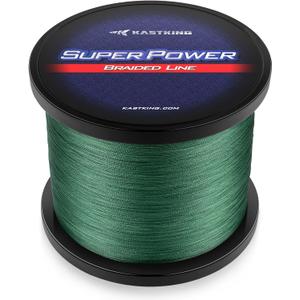 KastKing SuperPower Braided Fishing Line - Abrasion Resistant Braided Lines  Incredible Superline  Zero Stretch  Smaller Diameter  A Must-Have! (30LB(1097 Yds), X4-Moss Green)