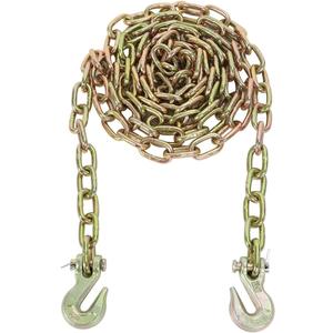 1/4''x12' Grade 70 Transport Binder Chain, G70 Tow Chain with Clevis Grab Hooks, 12,100 Lbs Breaking Strength for Tie-Down Fixed Cargo Flatbed Truck Trailer Chain