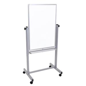 Luxor Mobile Dry Erase Double-Sided Magnetic Whiteboard with Aluminum Frame and Stand - 24"W x 36"H