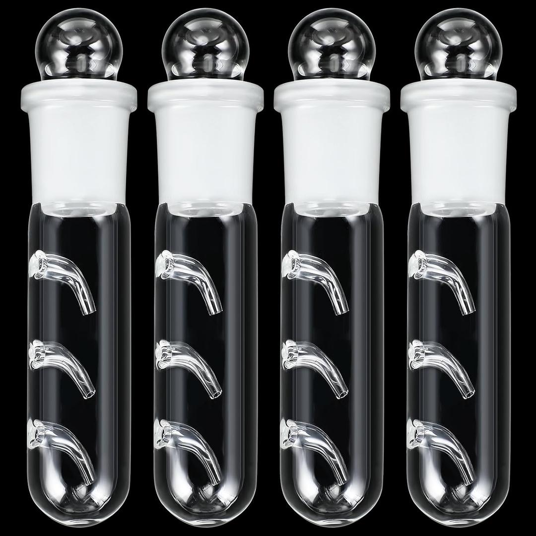 Qualirey 4 Pack Planaria Catch Trap for Aquarium Snail Leech Clear Glass Planaria Trap for Dwarf Shrimp Red Cherry Shrimp Tank(3 Holes)