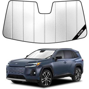 Windshield Sun Shade for Toyota RAV4 2026, Vehicle-Specific Design | Precise Coverage Blocks Heat Keep Interior & Dashboard Cool Silver Coating Fast Set Up Travel Daily Commuting Custom-fit