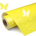 Yellow Permanent Vinyl, 12'' X 11FT Durable & Removable Vinyl Roll for Decor Sticker, Car Decal, Scrapbooking, Signs & Waterproof
