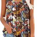 ROSELINLIN Womens Tank Tops and Short Sleeve Floral Summer Tops (X-Large)