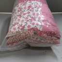 Cmfshape Summer Floral Queen Quilted Bedspread,Romantic Pink Quilt Set Full,Reversible Stitched Bedding Set All Season,Soft Lightweight Coverlet with Pillow Cases (Hot Pink&Rose, Queen90 x90)