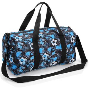 Overnight Duffel Bag, Football Pattern Overnight Travel Weekender Tote Bag with Zipper, Carry On Sleepover Bag Sport Gym Bag for Practice, Weekend Getaway