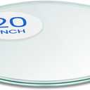 Dulles Glass 20" Round Glass Table Top, 3/8" Thick Clear Tempered Replacement Glass, Pencil Polished Edge for Coffee, Dining, Patio Tables & Furniture Protection