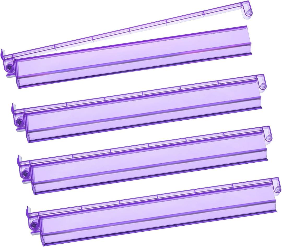 Mahjong Racks with Pushers 4PCS Set Majiang Tile Holder Acrylic Mahjong Racks Accessories and Gifts (Deep Purple)