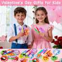 32 Pack Valentines Day Gifts for Kids Classroom Mini Bubble Wands with Valentines Animals Valentines Cards for Kids School, Valentines Day Class Prize Party Favors Classroom Exchange Greeting Cards