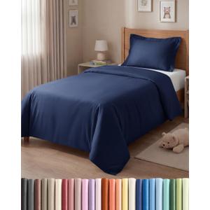 Duvet Cover Twin/ Twin XL Size Set - Extra Soft Twin/ Twin XL Size Duvet Cover 68 x 90 with 1 Pillow Shams - Hotel Luxury and Fade Free with Zipper Closures & Ties - Breathable Bedding Set (Navy Blue)