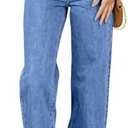 Sidefeel Women's Jeans High Waisted Straight Leg Stretchy Jeans Trendy Loose Wide Leg Zimbaplatinum Denim Pants with Pockets 4