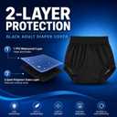 AQX Adult Diaper Cover for Incontinence, Waterproof Plastic Pants, 4XL, Bla
