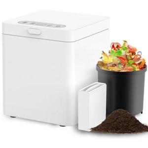 3L Compact Electric Composter for Kitchen, Odorless Smart Compost Bin, Self-Cleaning & Digital Display - Fast 4-6H Food Waste to Fertilizer Conversion for Outdoor Use (Beige-01)