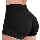 SheBuddy Butt Lifting Panties, Tummy Control Shapewear for Women Compression Underwear Short Lace Butt Lifter Shapewear (Medium, Black-1)