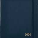 2026 Textured Cover Weekly Monthly Planner, 8"x10": 14 Months (November 2025 - December 2026) / 2026 Calendar / 2026 Weekly Calendar/Weekly Planner Organizer (Navy) (Blue)