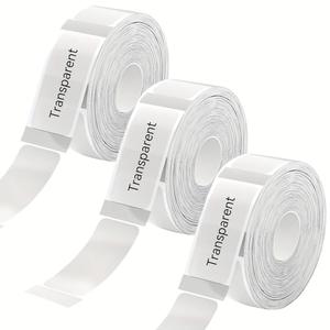 3Rolls D30 Clear Label Tape 12mmx40mm Compatible with Phomemo D30 Label Maker Waterproof Laminated Custom Stickers Office Labels Replacement