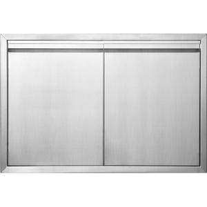 JIE JIN BBQ Access Door 35" W X 24" H Outdoor Kitchen Doors Double Doors Thickened 304 Stainless Steel Outdoor Kitchen Accessories Door for Indoor/Outdoor Kitchen Outdoor Cabinet BBQ Island