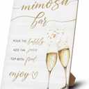 Mimosa Bar Sign, Mimosa Bar Supplies, Champagne Brunch Decor, Wooden Tabletop Sign With Stand, Mimosa Bar Decor For Bridal Shower Baby Shower Wedding Birthday Christmas Party, 04