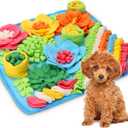 Snuffle Mat for Dogs, Pet Treats Feeding Mat, 15.4 x 15.4 inch for Small & Medium, Felt Wool Dog Feeding Mats for Slow Feed, Relieve Anxiety, with Anti-Slip Botton (Blue)