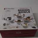 FineDine Stainless Steel Mixing Bowls Set, Dishwasher Safe, Up To 8 Quart Metal Mixing Bowls For Kitchen, Nesting, Large, Small, Big Food Prep, Cooking, Baking 5 Pack