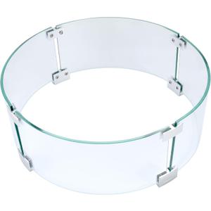 Fire Pit Wind Guard, 23" Glass Wind Guard for Fire Pit Round Table, Made of Clear Tempered Glass Set with Assembly Instructions