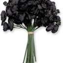 Artificial Silk Ranunculus Flowers, 18 Pcs Real Touch for Home, Garden, Wedding, Party & Festival Decorations, DIY Flower Arrangements, Black