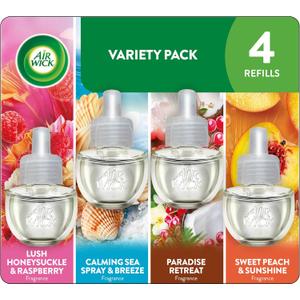 AIR WICK® Plug In Scented Oil Air Freshener Refill Mixed Pack - 4 Count Oil Refills Spring LHR+CSP+PR+SP 4 ct., Essential Oils
