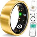 Smart Ring for Women & Men, Sleep and Stress Fitness Tracker (Gold 7)