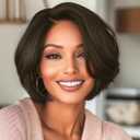 Short Bob Wig, Synthetic Hair, Black, Natural Looking Synthetic Hair Wigs for Women Female Wig Bob Hairstyles Brown Hair (Brown)