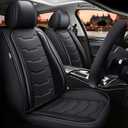 DISUTOGO Full Seat Covers Set for Subaru Crosstrek 2016-2025 2026 | Form-Fit Design | Waterproof Durable & Easy Clean Leather | Airbag Safe | Black 5-Seater
