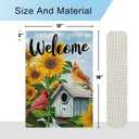 DLZDN Welcome Sunflower Cardinal Garden Flag 1218 Inch Double Side Vertical Burlap Farmhouse Yard Flag Spring Summer Seasonal Outdoor House Decoration