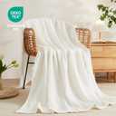 EMME Cotton Muslin Large Throw Blanket Couch Breathable Gauze Soft Lightweight Bed Blankets Adults (White,50"x70")