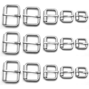 Assorted Multi-Purpose Metal Roller Buckles Belts Hardware Pin Buckle for Bags Leather Belt (Silver)