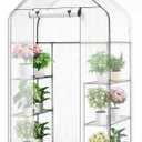 Twira Greenhouse for Outdoors, 55.1" x 27.6" x 78.7" Walk in Plant Greenhouses Heavy Duty with Thicken PE Cover, 3 Tiers 8 Shelves Greenhouse Plastic, Portable Green House for Outside, Patio, Garden, Large