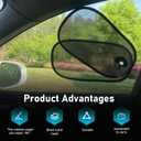 2PCS Car Side Windows Shades, Anti-glare Suction Cup Door Side Sunshade, Adjustable & Rotatable Baby Sunshade, Universal for Driver Passenger Rear Windows (Black)