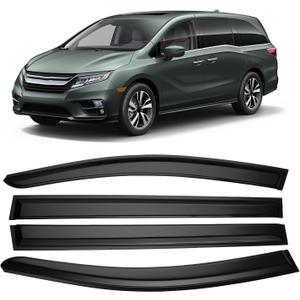 94203 4pcs Tape-on Side Window Visor Deflector Rain Guard Designed for 2011-2017 Honda Odyssey Windows Visor Shield Shade Smoke