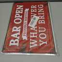 VSIIKO Bar Open and Cheers Funny Metal Tin Sign Home Bar Signs for Man Cave Coffee Small Vintage Wall Decor for Men 8x12 Inch2pcs