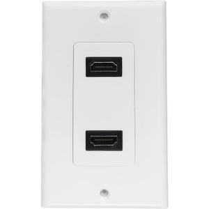 HDMI Wall Plate Wall Outlet Panel for Home Theater HDMI Socket Coupler Support 4K HDR ARC 3D Ethernet (White 2 Port)